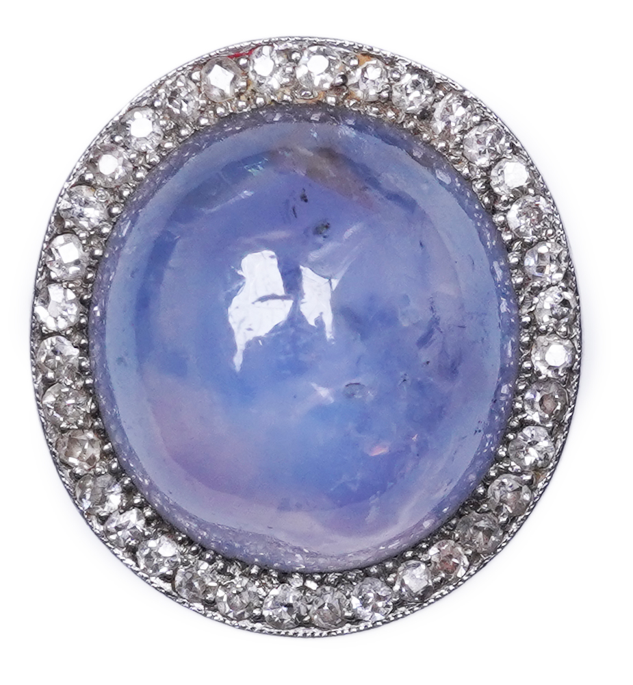 A star sapphire and diamond ring, early 20th century